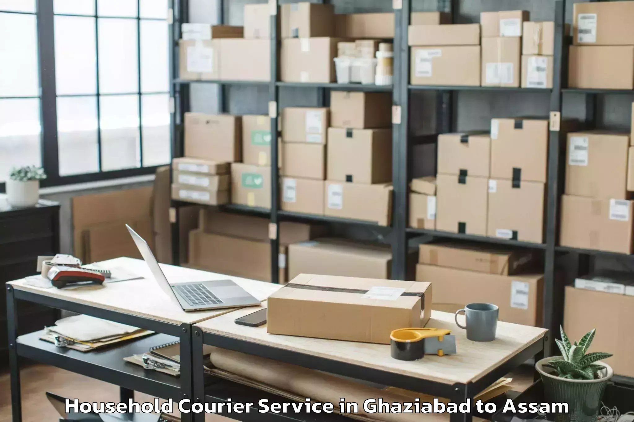 Easy Ghaziabad to Hamren Household Courier Booking